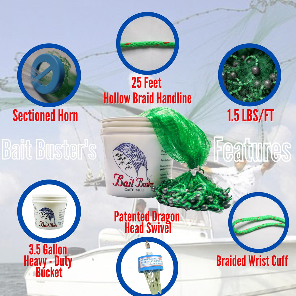 Bait Buster Cast Nets, 1/2